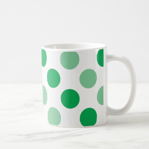 Green polka dots pattern coffee mug