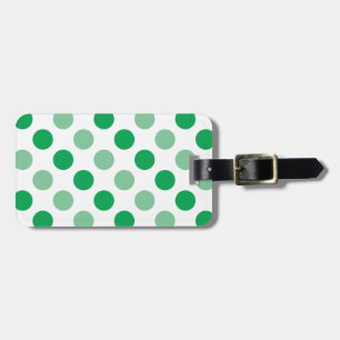 Green polka dots pattern luggage tag