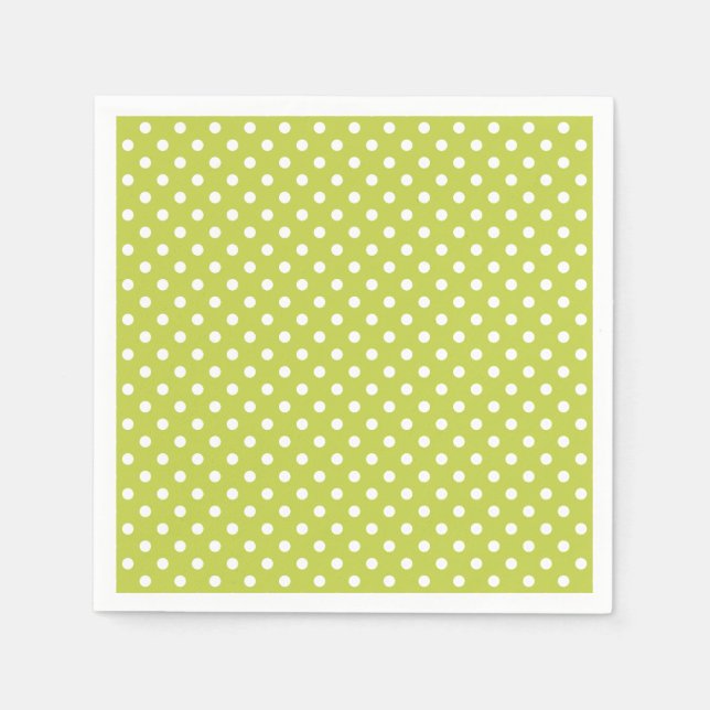 Green Polka Dots Pattern Napkin (Front)