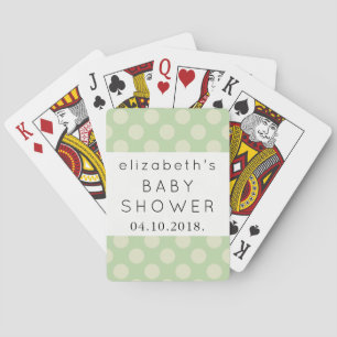 Green Polka Dots, Polka Dot Pattern, Baby Shower Playing Cards