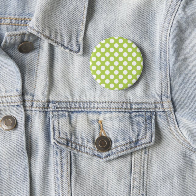 Green Polka Dots, Polka Dot Pattern, Dots, Dotted 2 Inch Round Button (In Situ)