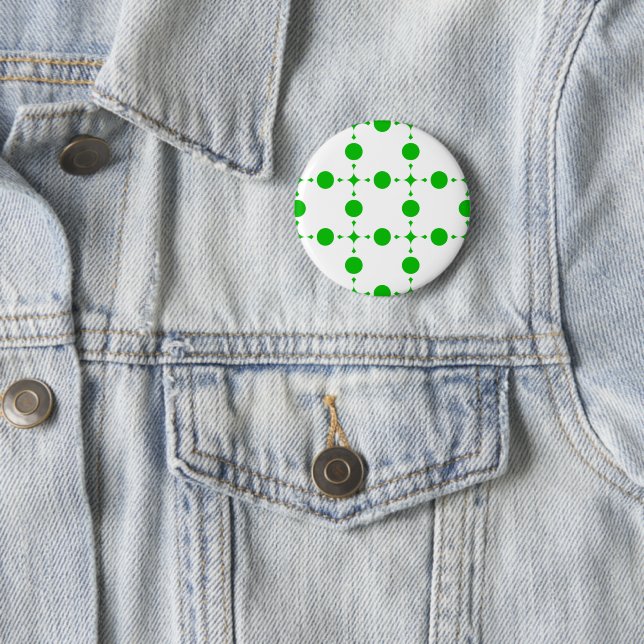 Green Polka Dots, Polka Dot Pattern, Dots, Dotted 2 Inch Round Button (In Situ)