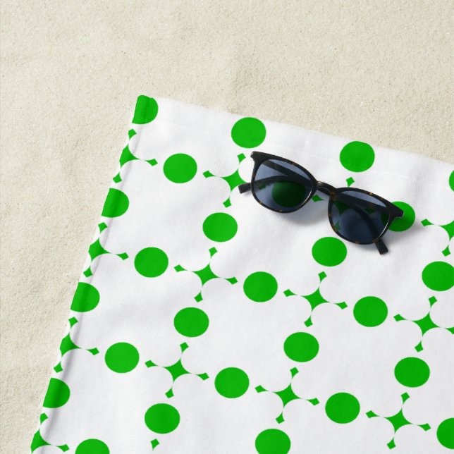Green Polka Dots, Polka Dot Pattern, Dots, Dotted Beach Towel (In Situ)