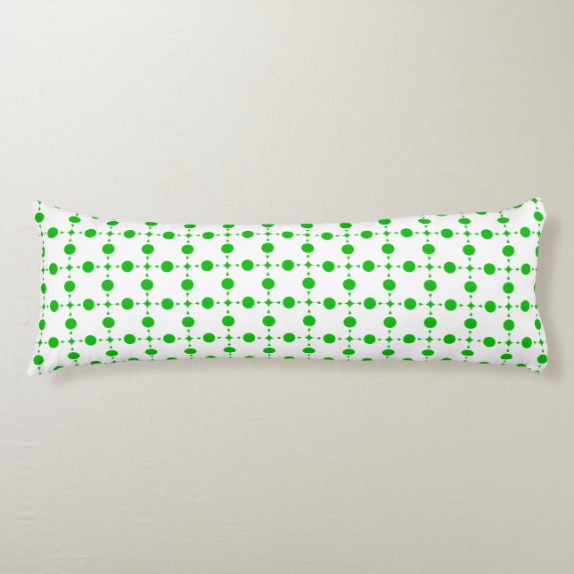 Green Polka Dots, Polka Dot Pattern, Dots, Dotted Body Pillow (Front)