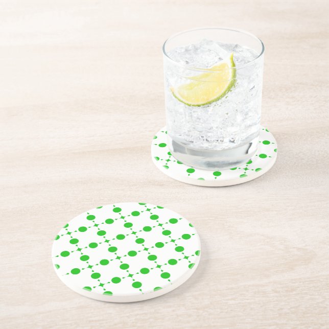 Green Polka Dots, Polka Dot Pattern, Dots, Dotted Coaster (Side)