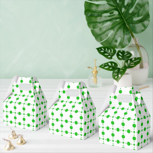 Green Polka Dots, Polka Dot Pattern, Dots, Dotted Favor Box (Multiple)
