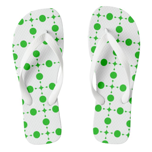 Green Polka Dots, Polka Dot Pattern, Dots, Dotted Flip Flops (Footbed)
