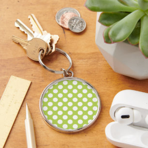 Green Polka Dots, Polka Dot Pattern, Dots, Dotted Keychain
