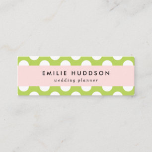 Green Polka Dots, Polka Dot Pattern, Dots, Dotted Mini Business Card