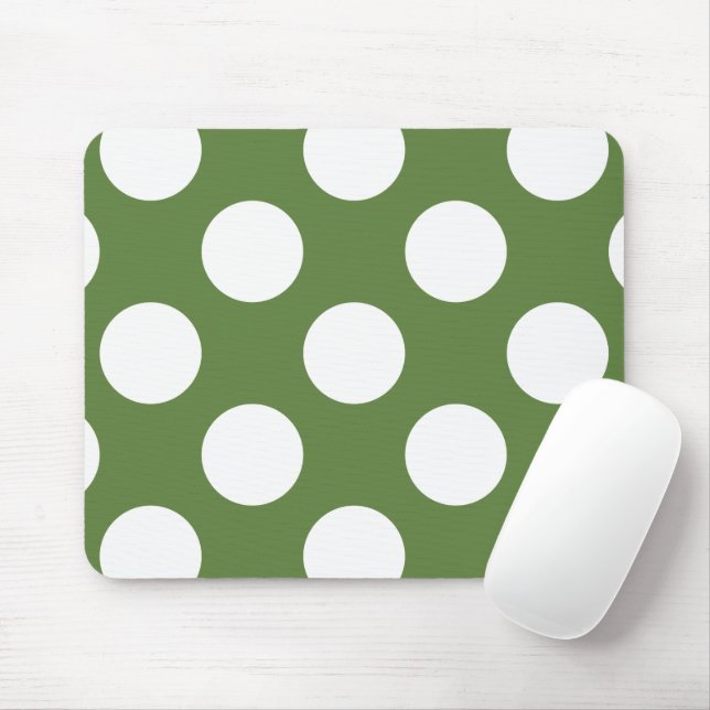 Green Polka Dots, Polka Dot Pattern, Dots, Dotted Mouse Pad (With Mouse)