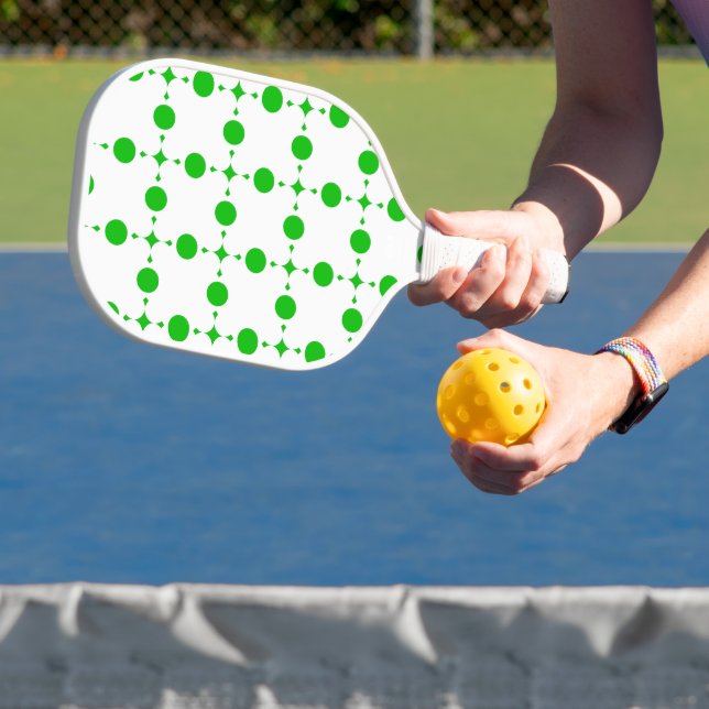 Green Polka Dots, Polka Dot Pattern, Dots, Dotted Pickleball Paddle (Insitu)