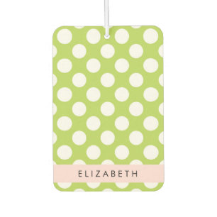 Green Polka Dots, Polka Dot Pattern, Your Name Air Freshener