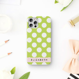 Green Polka Dots, Polka Dot Pattern, Your Name iPhone 12 Pro Case