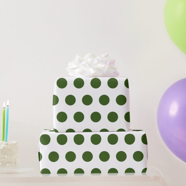 Green Polka Dots Simple Retro Wrapping Paper (Party Gifts)