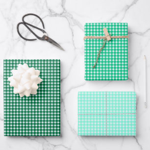Green Polka Dots  Wrapping Paper Sheet
