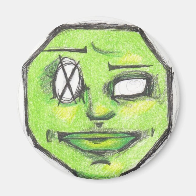 Green POO HEAD magnet (Front)
