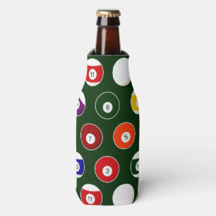 Green Pool Ball Billiards Pattern Bottle Cooler