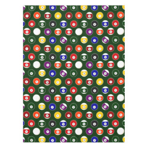Green Pool Ball Billiards Pattern Tablecloth
