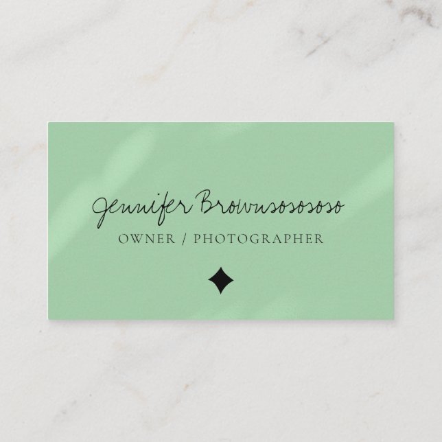 Green Pool Modern Colour Handwritten Social Media Business Card (Back)