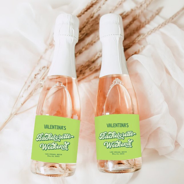 Green Pool Party Bachelorette Champagne Label (Creator Uploaded)
