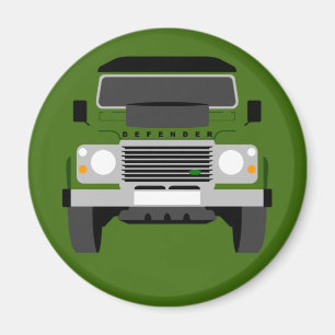 Green Pop art Classic Land Rover Defender Magnet