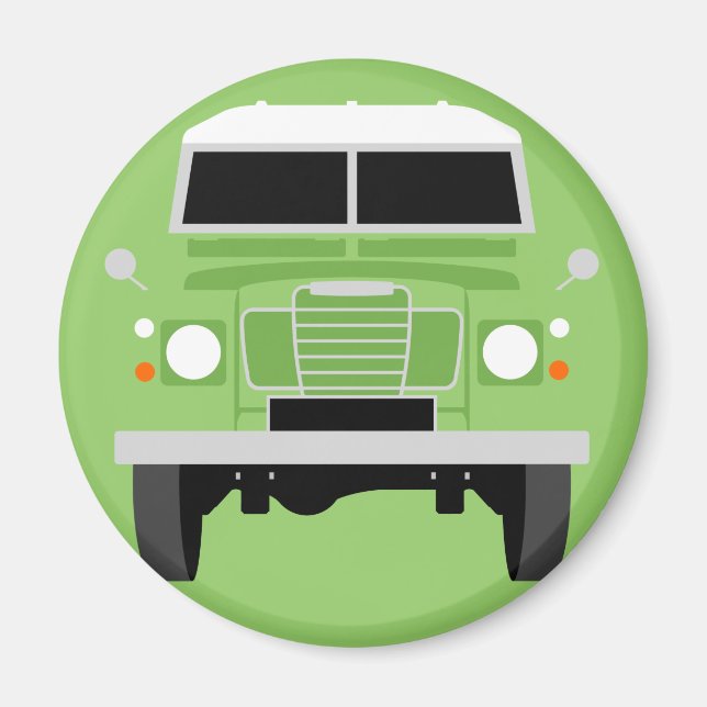 Green Pop art Classic MK3 Land Rover Magnet (Front)