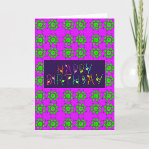 GREEN POPPIES BIRTHDAY CARD