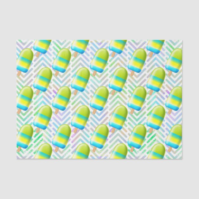 Green Popsicles Tissue Paper (Front)