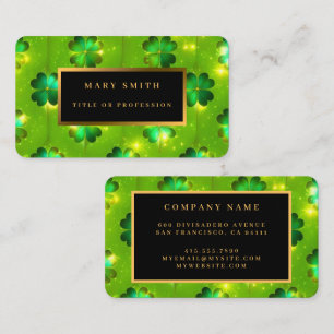 Green Popular St Patrick's Day Clover Collection Business Card