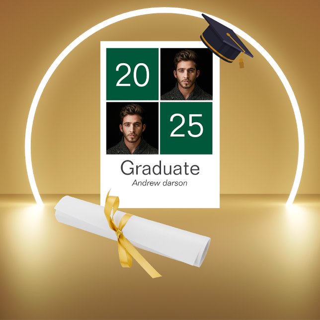 green portrait graduation Invitation (Creator Uploaded)