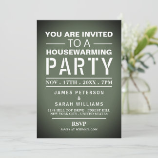 Green Poster Housewarming Party Invitation
