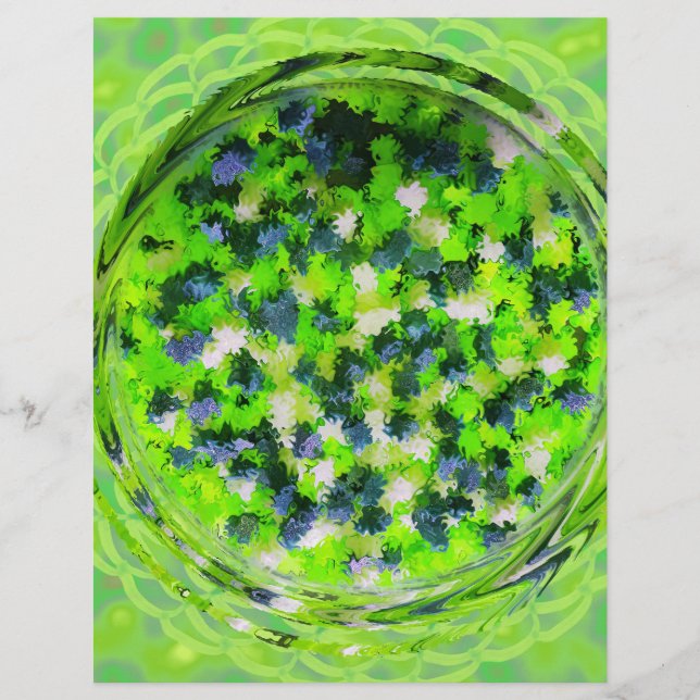 Green Potpourri Bulk Scrapbook Paper Pages (Front)