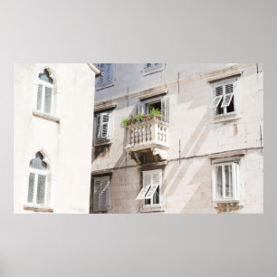 GREEN POTTED PLANT ON BROWN CONCRETE HOUSE BALCONY POSTER