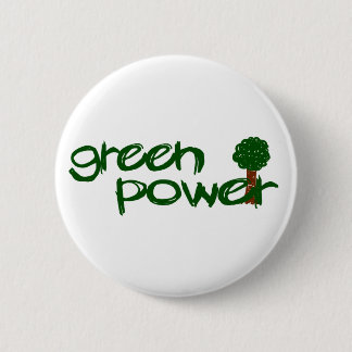 Green Power 2 Inch Round Button