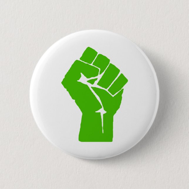 Green power 2 inch round button (Front)
