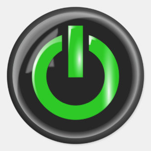 Green Power Button Sticker Sheets