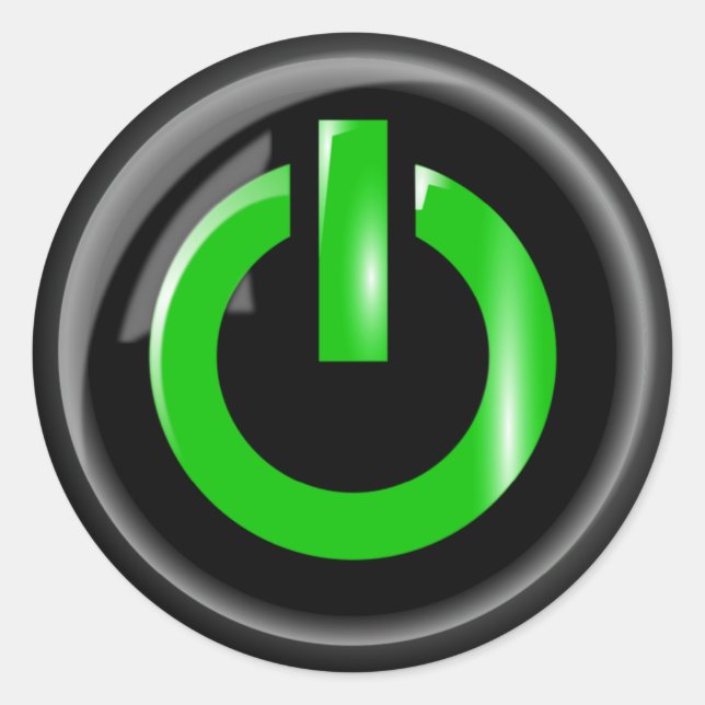 Green Power Button Sticker Sheets (Front)