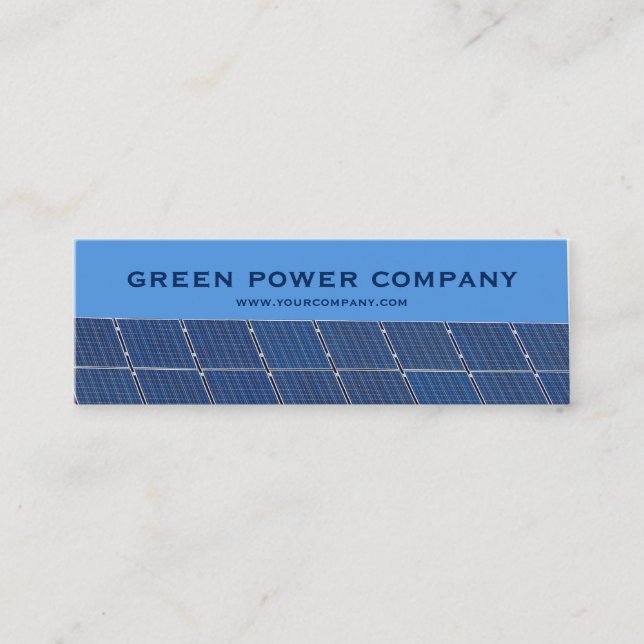 green power - solar panels mini business card (Front)