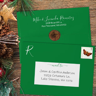 Green Pre-addressed 5x7 w/ Initital Envelope