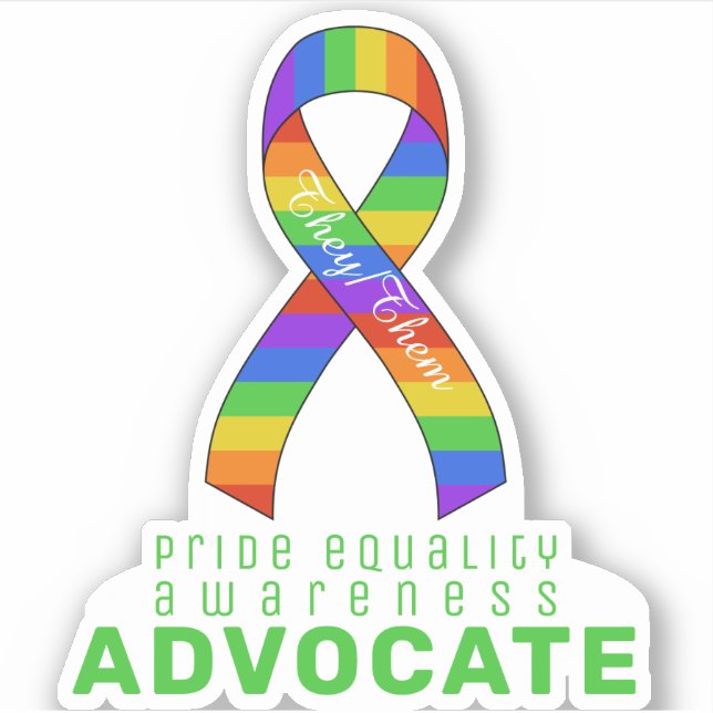 Green Pride Equality Awareness Vinyl Sticker (Front)