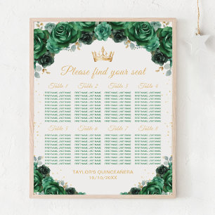 Green Princess Quinceañera 8 Tables Seating Chart