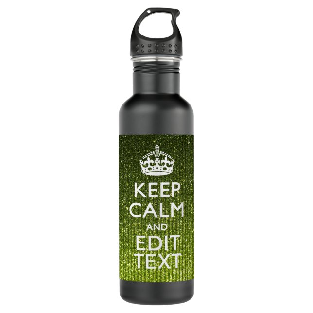 Green Print Personalize Your Keep Calm 710 Ml Water Bottle (Front)