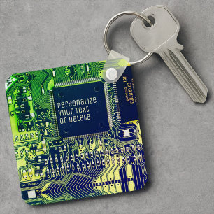 Green printed circuit board • Geek electronic PCB Keychain