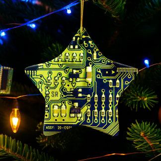 Green printed circuit board Geek PCB Personalized Ceramic Ornament