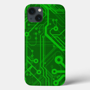 Green Printed Circuit Board Pattern iPhone 13 Case