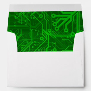 Green Printed Circuit Board Pattern Envelopes