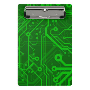 Green Printed Circuit Board Pattern Mini Clipboard