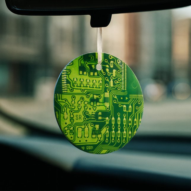 Green printed circuit board PCB Custom Geek Cool Glass Ornament (Creator Uploaded)