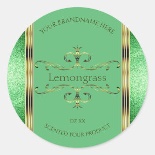 Green Product Label Faux Gold Ornate Decor Borders