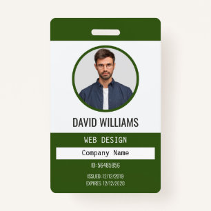 Green Professional Employee Photo Company Badge